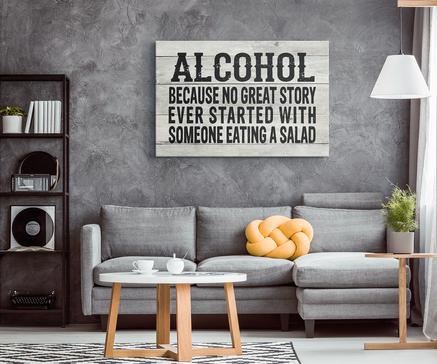 "Alcohol, Because.. " Premium Canvas