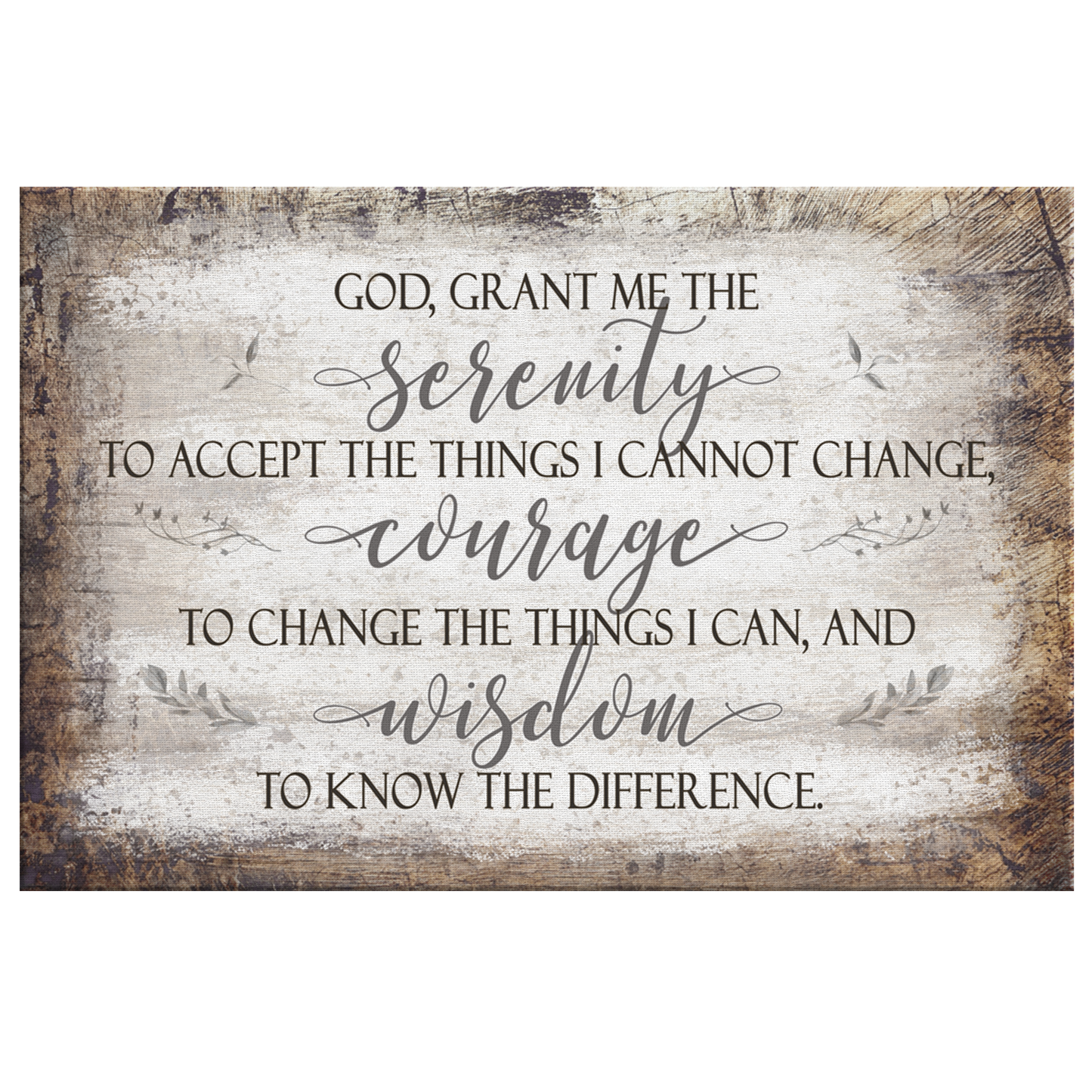 "Serenity Prayer" Premium Rustic Canvas
