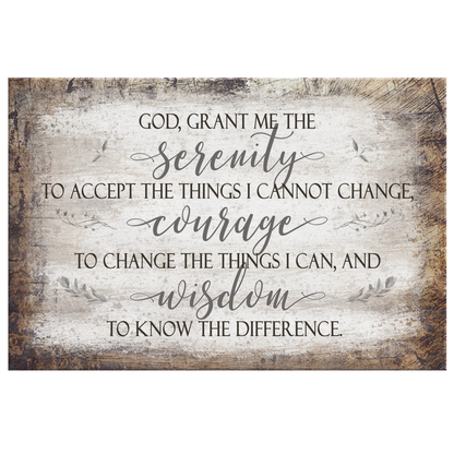 "Serenity Prayer" Premium Rustic Canvas
