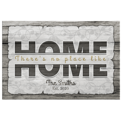 Personalized "There's No Place Like Home" Premium Canvas