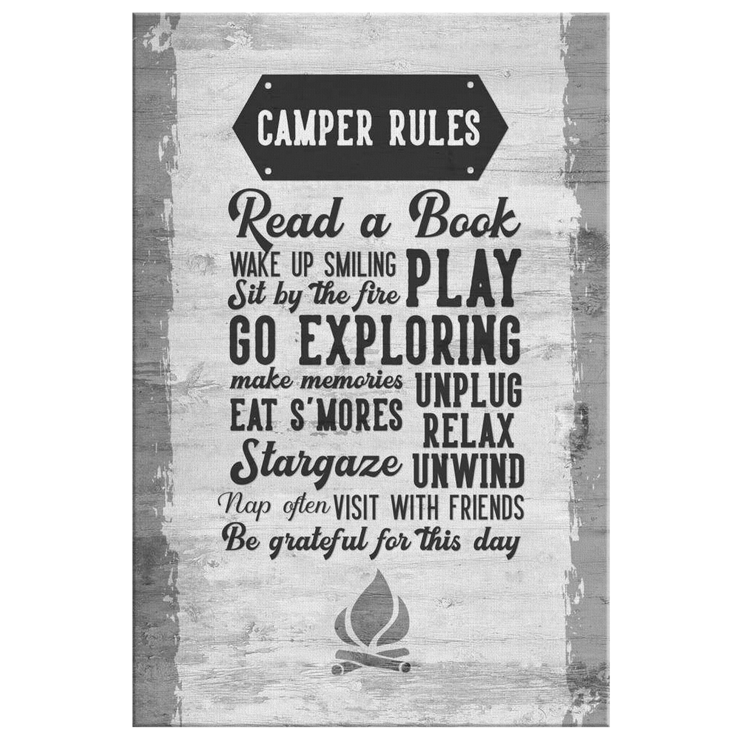 "Camper Rules" Premium Canvas