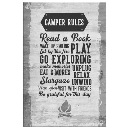 "Camper Rules" Premium Canvas