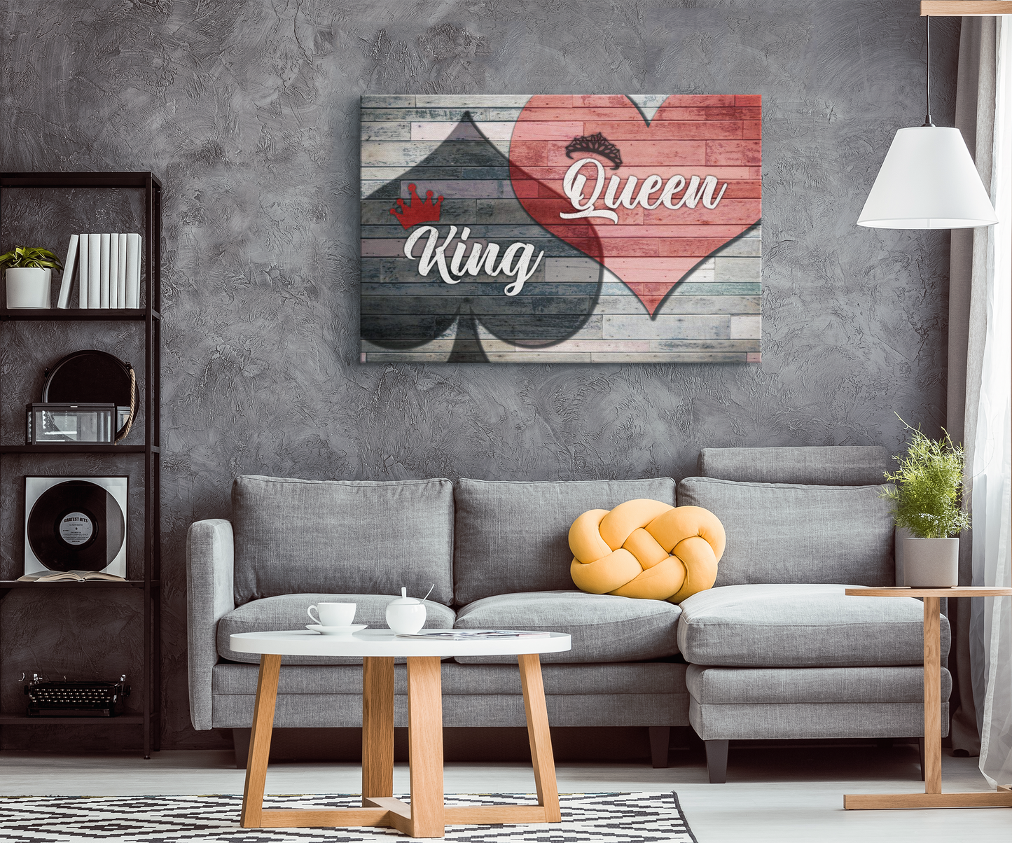 "King of Spades And Queen Of Hearts" Premium Canvas