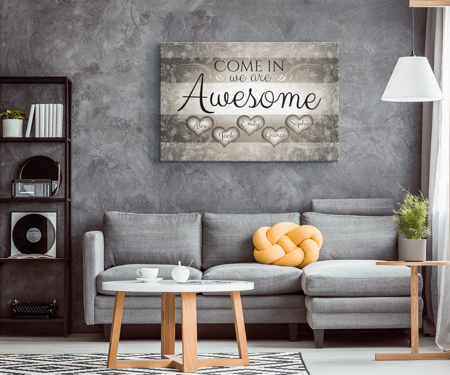 Personalized "Come In We Are Awesome" Family Premium Canvas