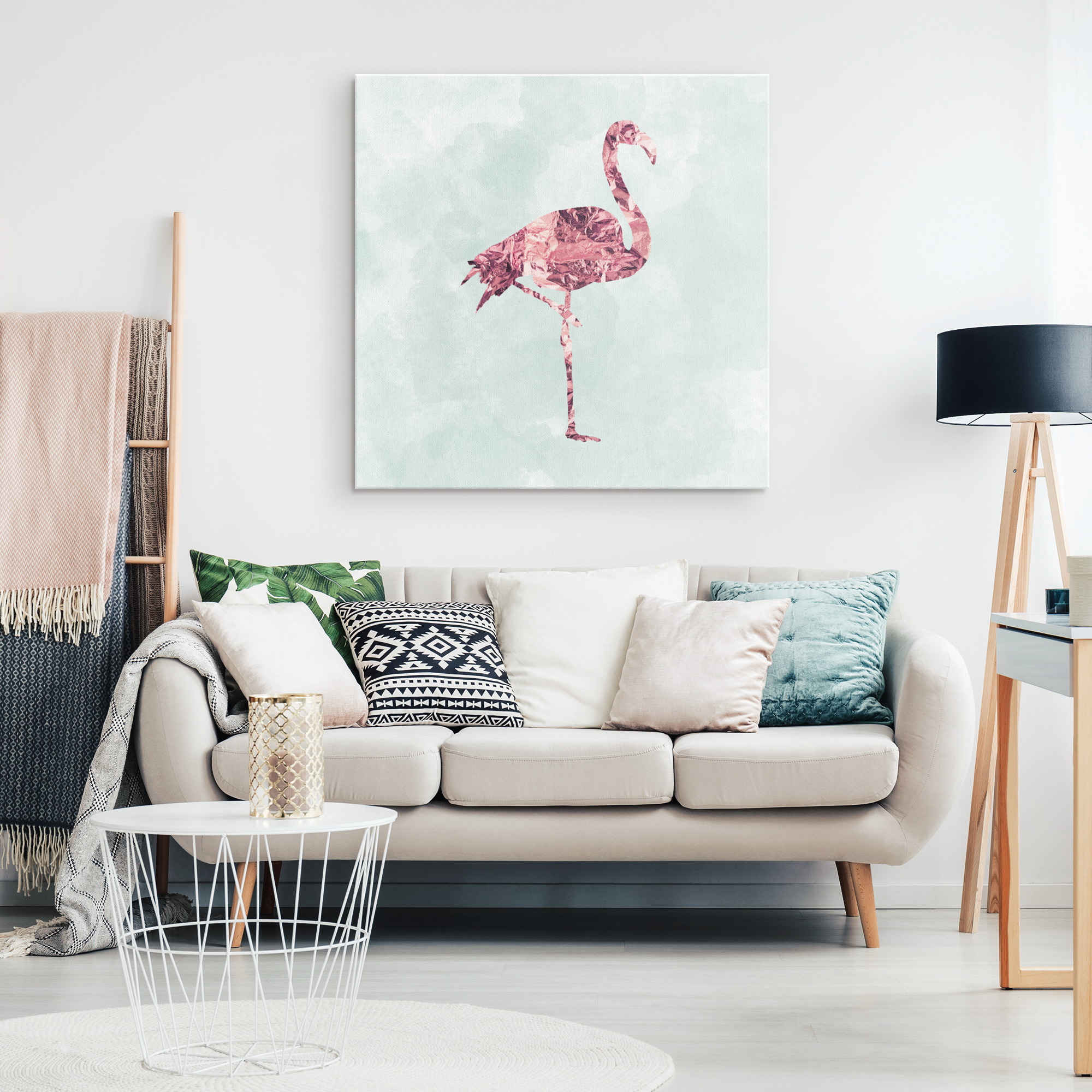 "Elegant Pink Flamingo" Premium Canvas