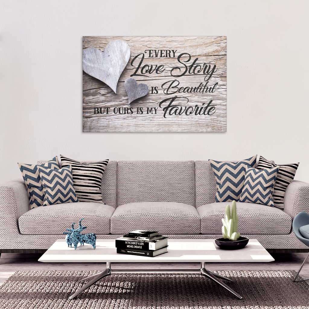 Canvas Wall Art for Couples -Our Love Story is My Favorite Quote - GearDen