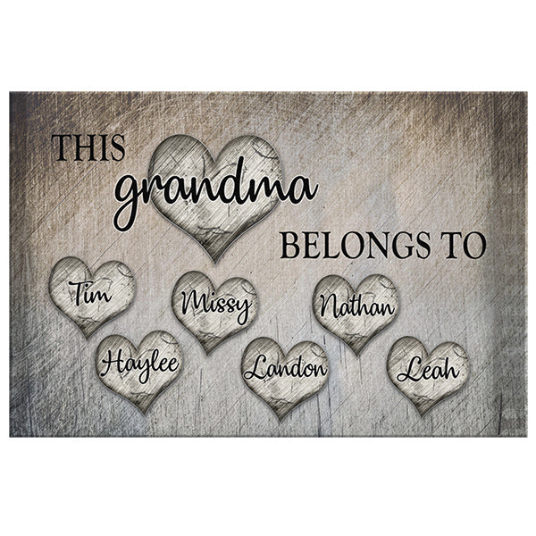 Personalized "This Grandma Belongs To" Premium Canvas