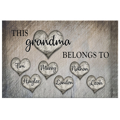 Personalized "This Grandma Belongs To" Premium Canvas