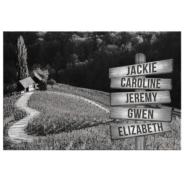 Personalized Names "Heart-Shaped Lane" Premium Canvas