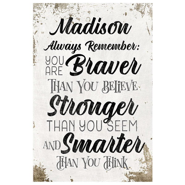 Personalized "Always Remember.." Inspirational Premium Canvas