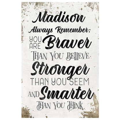 Personalized "Always Remember.." Inspirational Premium Canvas