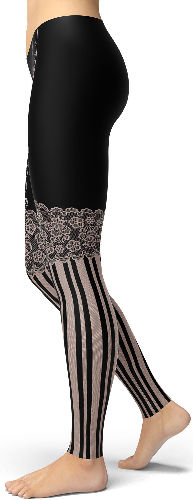 Burlesque Stockings Printed Leggings