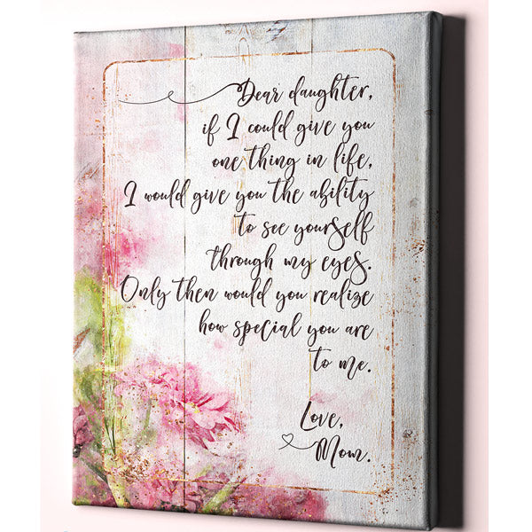 "Dear Daughter, Love Mom" Premium Canvas