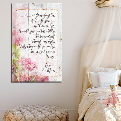 "Dear Daughter, Love Mom" Premium Canvas