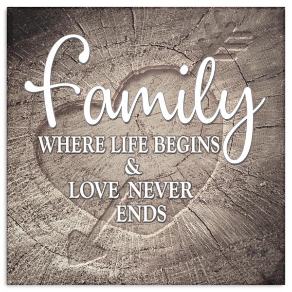 "Family - Where Life Begins.." Premium Canvas