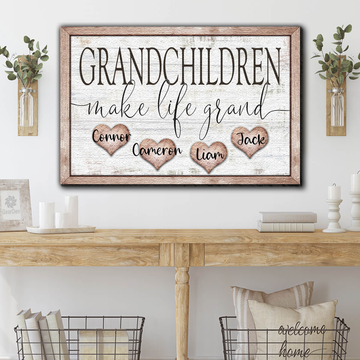 Personalized "Grandchildren Make Life Grand" Premium Canvas