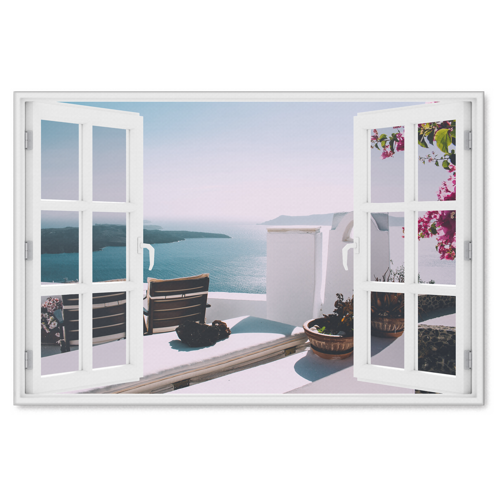 "Island Villa Window View" Premium Canvas