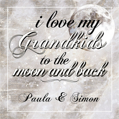 Personalized "I Love My Grandkids To The Moon And Back" Premium Canvas