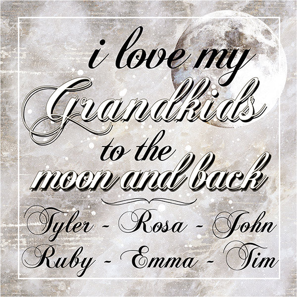 Personalized "I Love My Grandkids To The Moon And Back" Premium Canvas