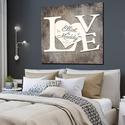 Personalized "LOVE - Names on Heart" Premium Canvas