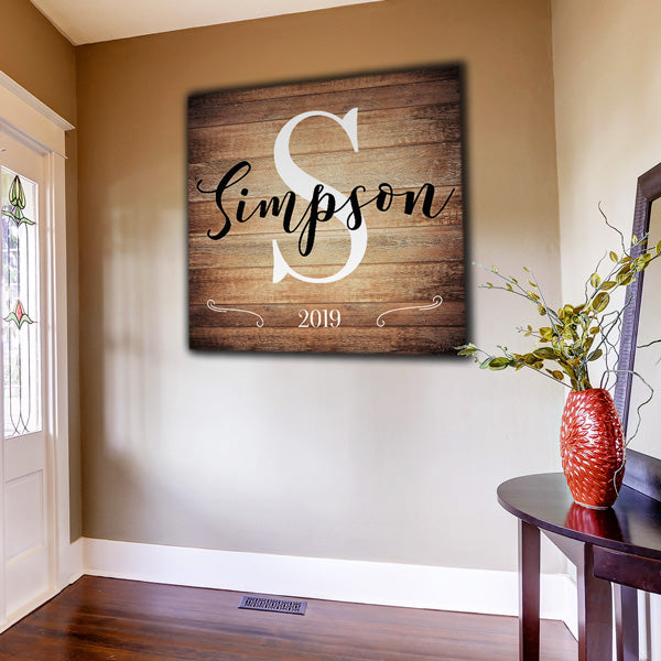 Personalized &quot;Family Name&quot; Color-Choice Premium Canvas