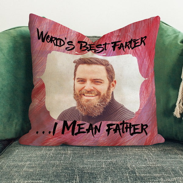 Personalized Photo Pillow "World's Best Farter - I Mean Father"