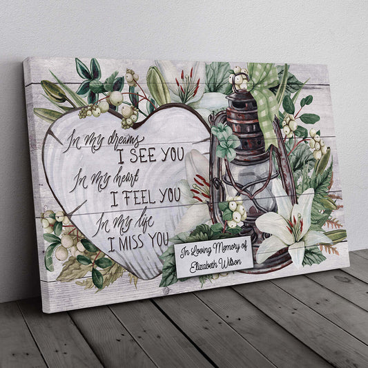 Personalized "I See You, Feel You, Miss You" Memorial Premium Canvas
