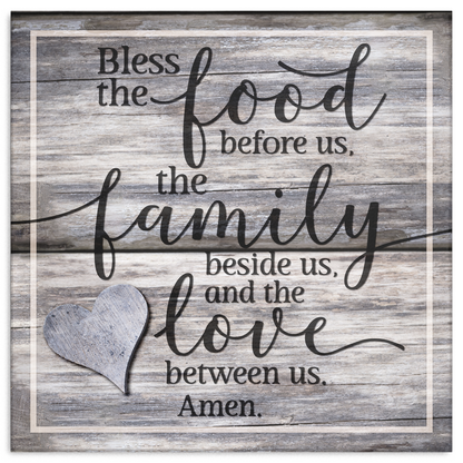 "Food, Family, Love" Premium Canvas