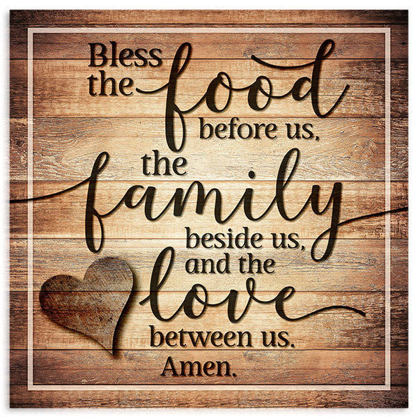 "Food, Family, Love" Premium Canvas