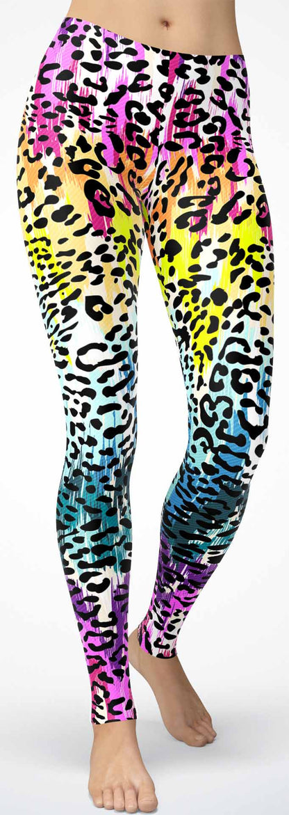 Rainbow Leopard Skin Leggings