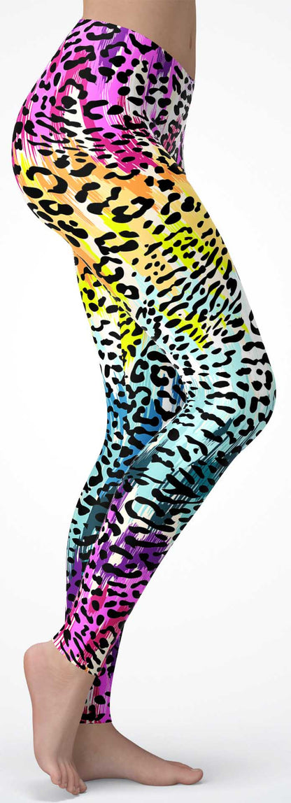 Rainbow Leopard Skin Leggings