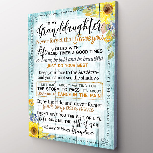 Personalized "To My Granddaughter-I Love You" Premium Canvas Wall Art