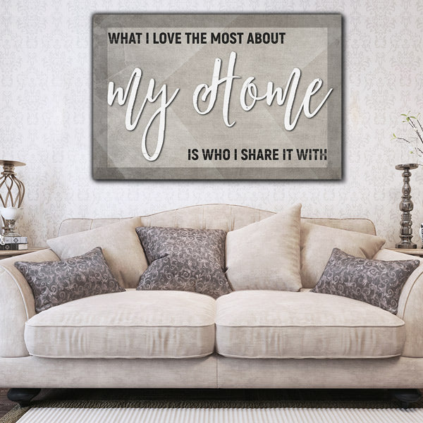 "What I Love Most About My Home" Premium Canvas