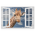 "Curious Giraffe At Window" Premium Canvas