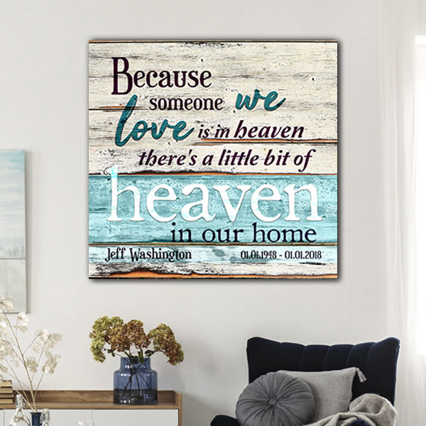 Personalized "Someone We Love is in Heaven" Premium Canvas