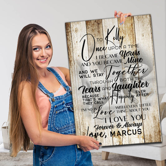 Personalized "To My Wife - Once Upon A Time.." Premium Canvas