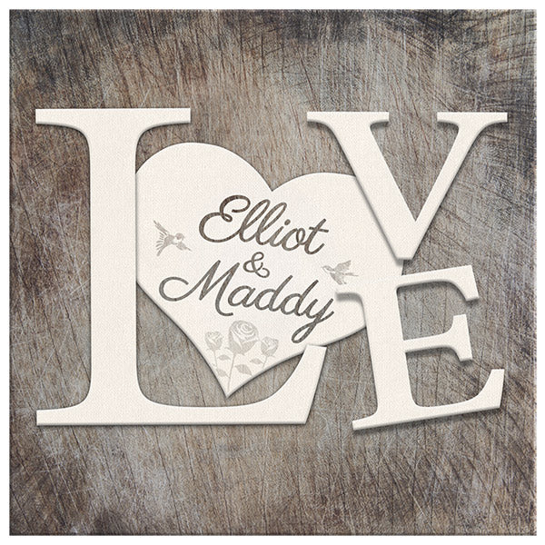 Personalized "LOVE - Names on Heart" Premium Canvas
