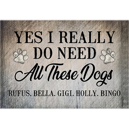 Personalized "All These Dogs" Premium Canvas