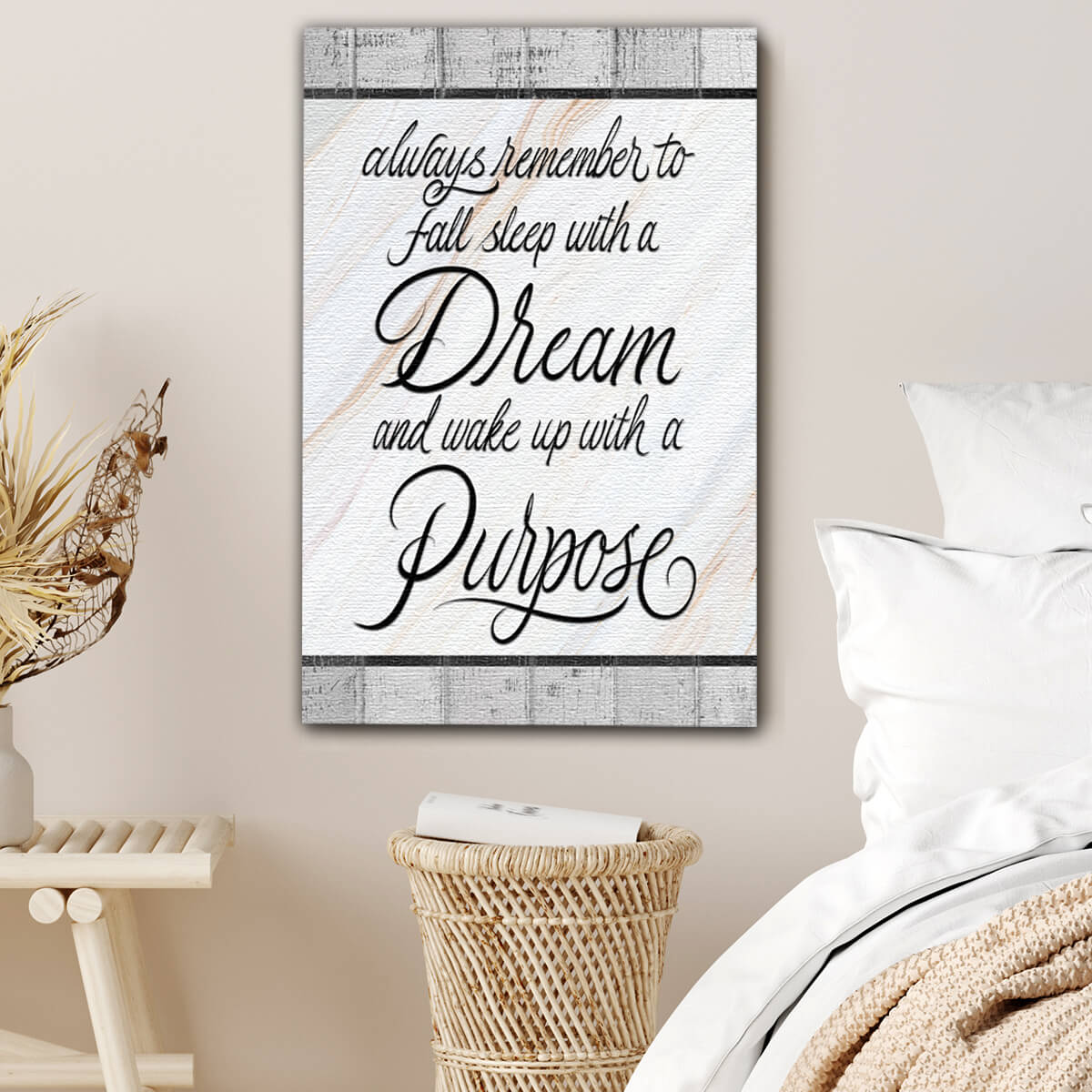 "Remember To Dream, Wake Up With Purpose" Canvas Wall Art