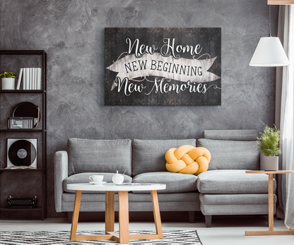 "New Home, New Beginning" Premium Canvas