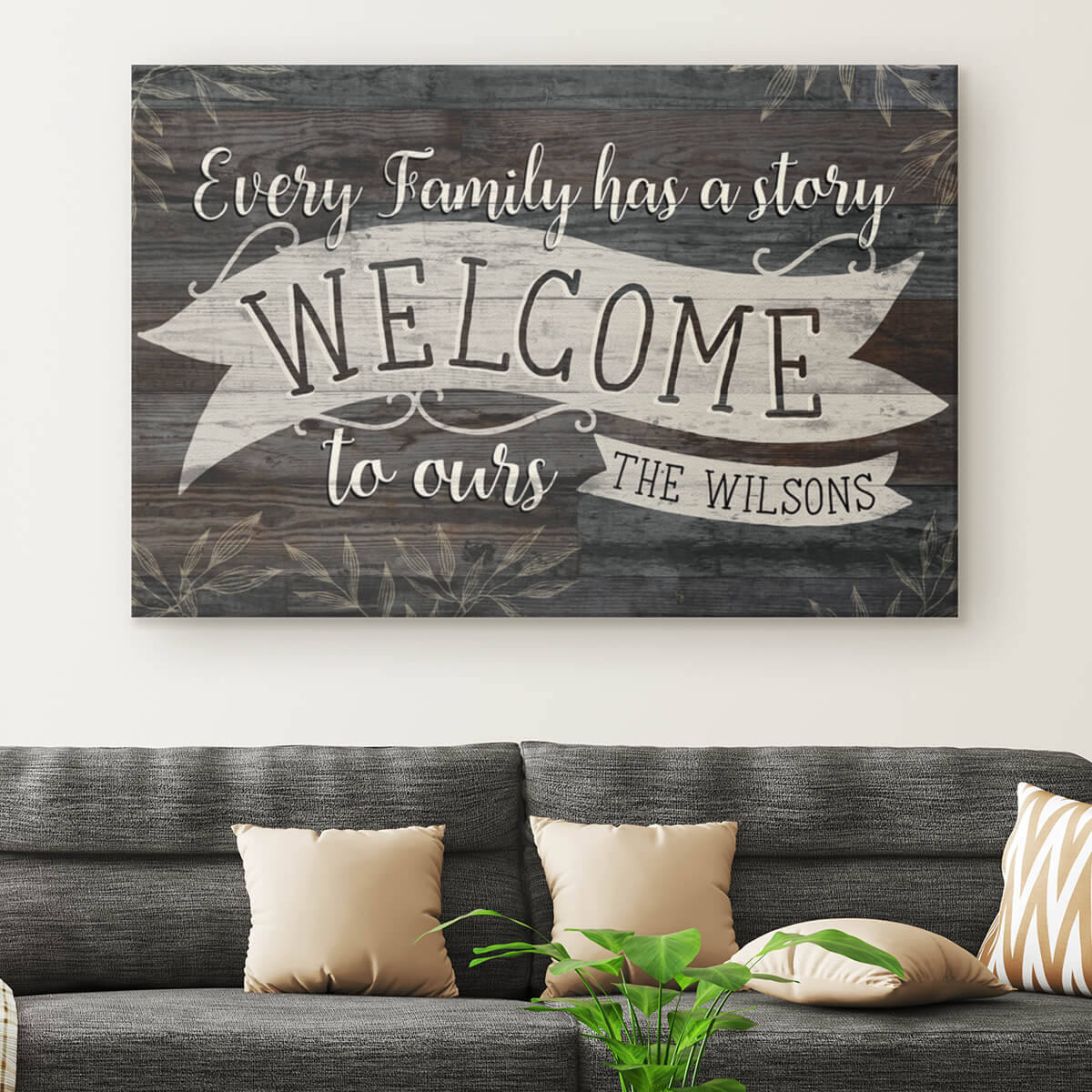 Personalized "Every Family Has A Story" Premium Canvas Wall Art