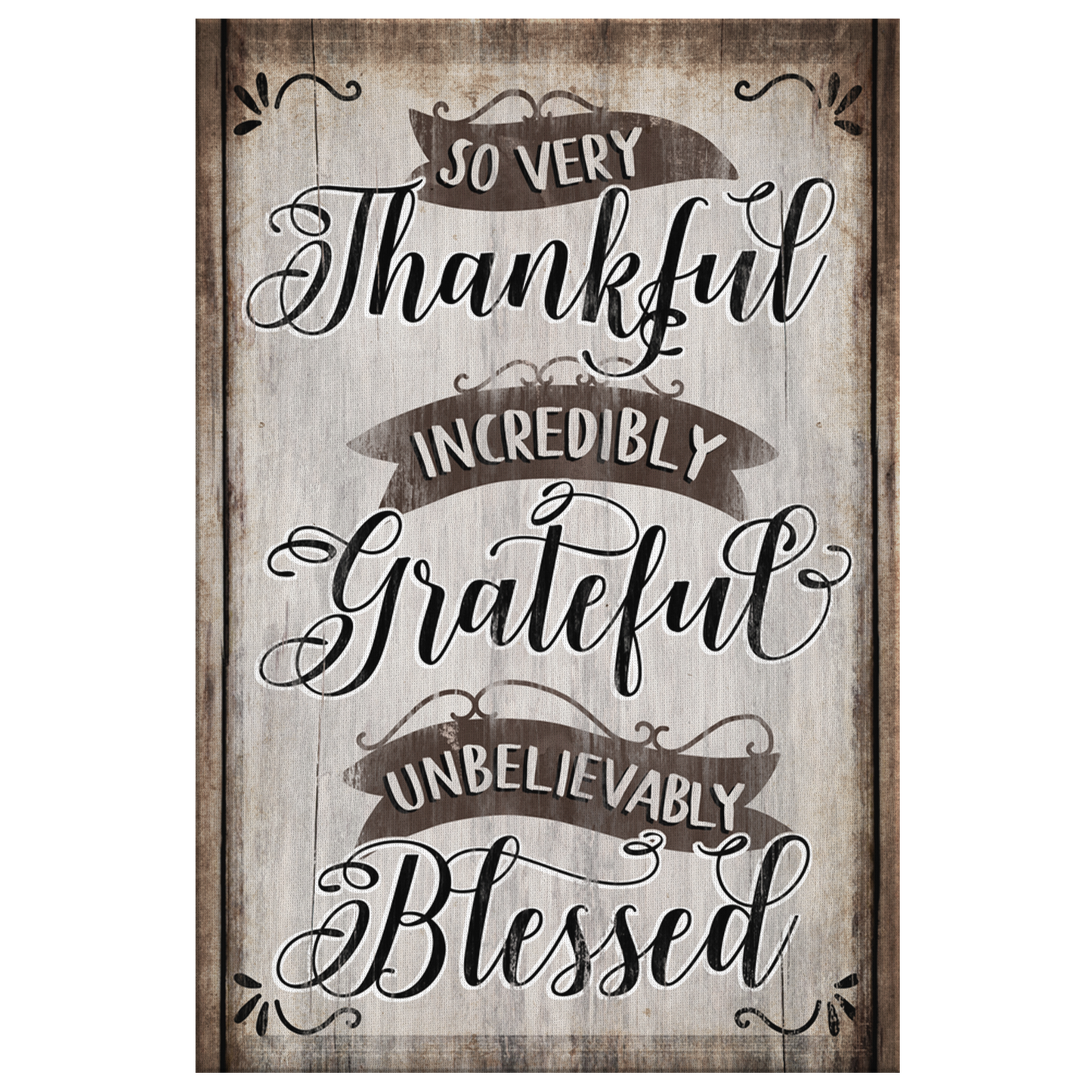 "So Very Thankful, Grateful, Blessed" Premium Canvas