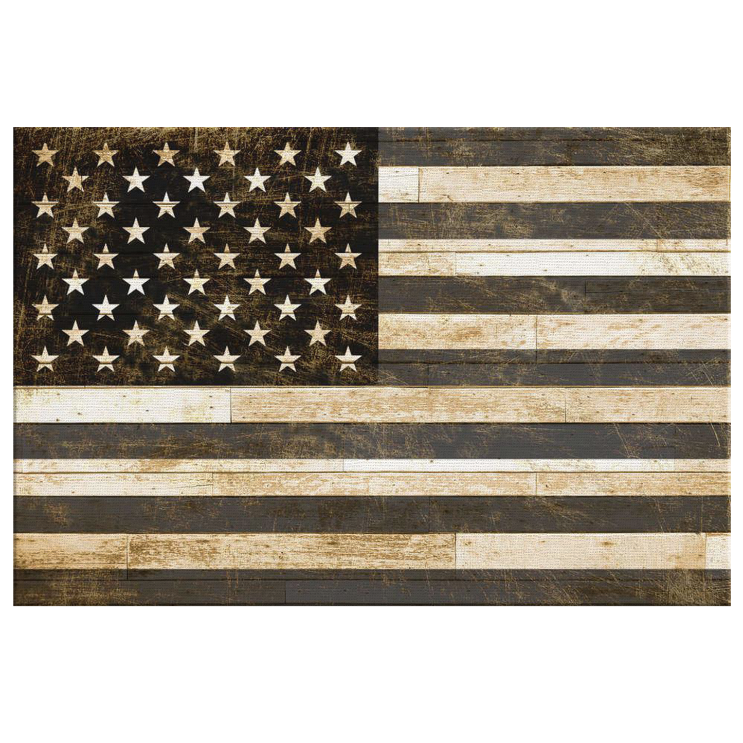 "Black And White American Flag" Premium Canvas
