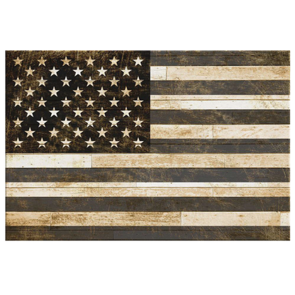 "Black And White American Flag" Premium Canvas