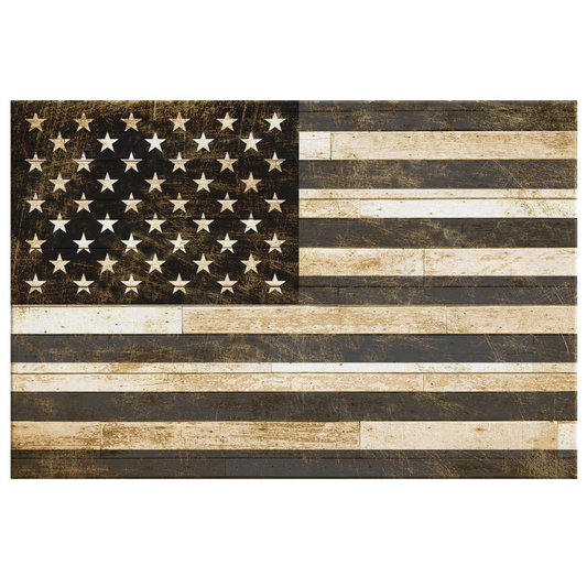 "Black And White American Flag" Premium Canvas