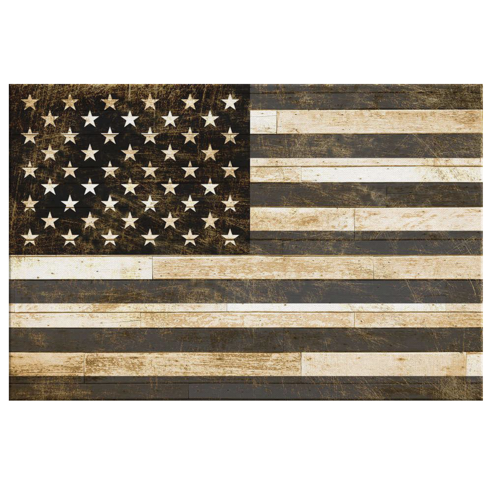"Black And White American Flag" Premium Canvas