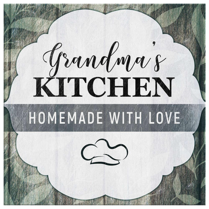 Personalized "Grandma's Kitchen - Homemade With Love" Premium Canvas