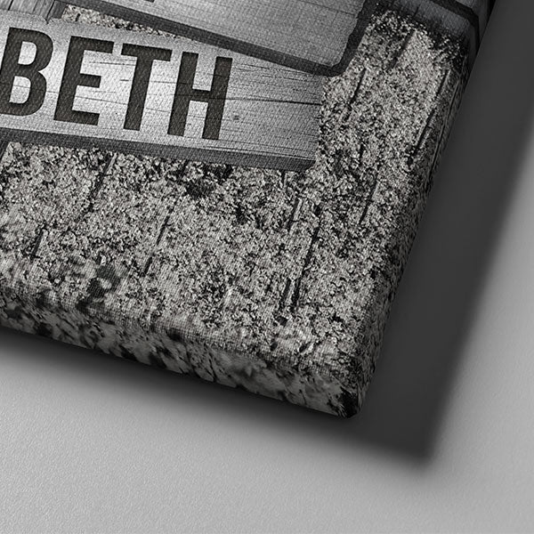 Personalized Names "Heart-Shaped Lane" Premium Canvas