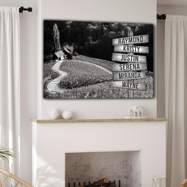 Personalized Names "Heart-Shaped Lane" Premium Canvas