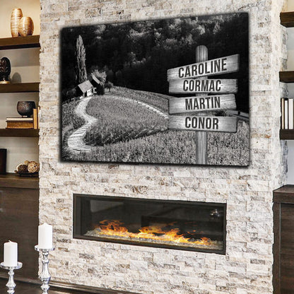 Personalized Names "Heart-Shaped Lane" Premium Canvas